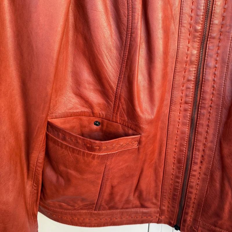 Martha dam skinnjacka - Comfort fit - Super mjukt orange skinn