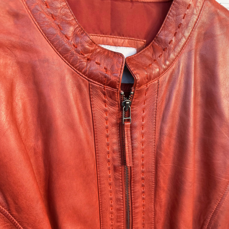 Martha dam skinnjacka - Comfort fit - Super mjukt orange skinn