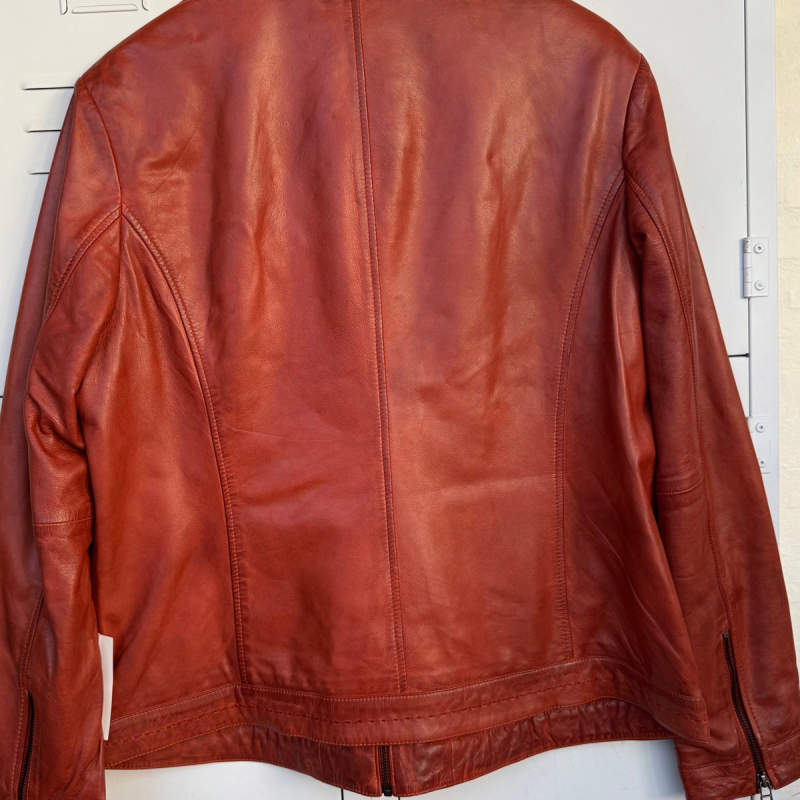 Martha dam skinnjacka - Comfort fit - Super mjukt orange skinn