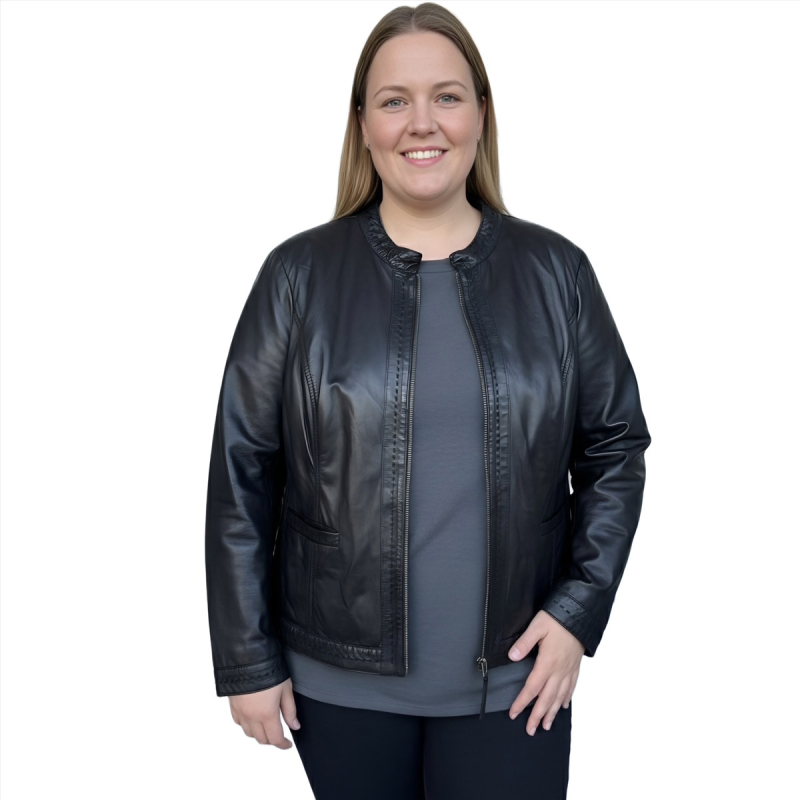 Martha dam skinnjacka - Comfort fit - Super mjukt svart skinn