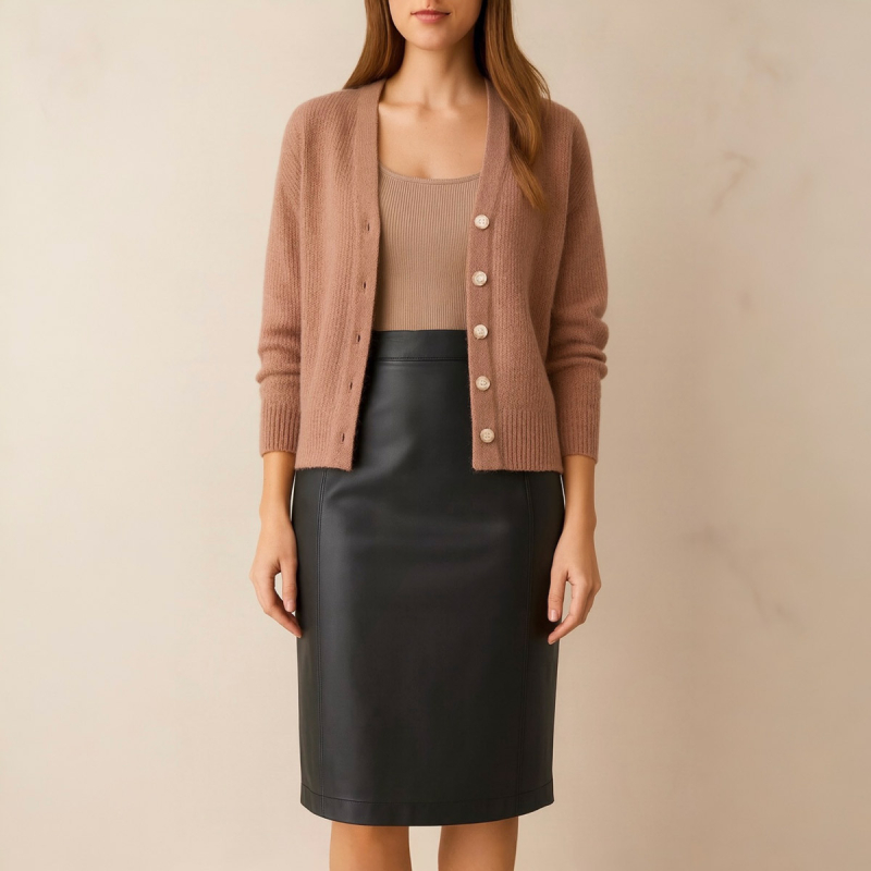 sort skindnederdel - Blød lammeskind - Freja skind