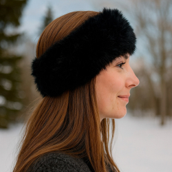 Sort pelspandebånd fra danske Orchid - Bæredygtig pels