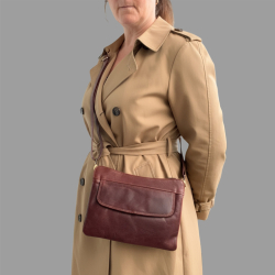 Catina skuldertaske i brun skind - Leather design