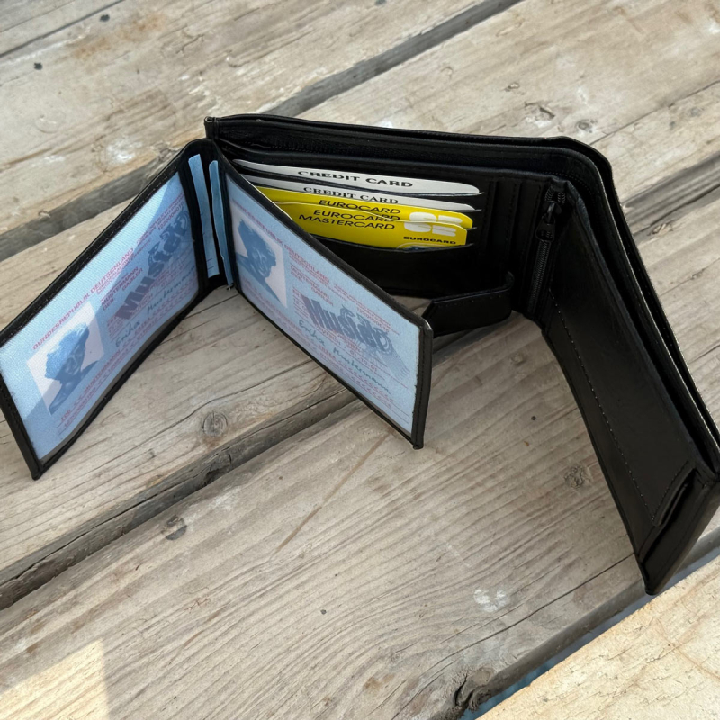 Oscar læderpung - herre- sort gedeskind - Freja skind