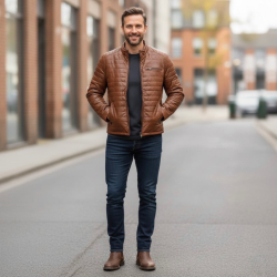 herre læderjakke fra Saki - Model Jesper