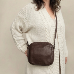 Eldora crossbody taske - Brun bøffel - Montana - Freja skind