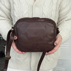 Eldora crossbody taske - Brun bøffel - Montana - Freja skind