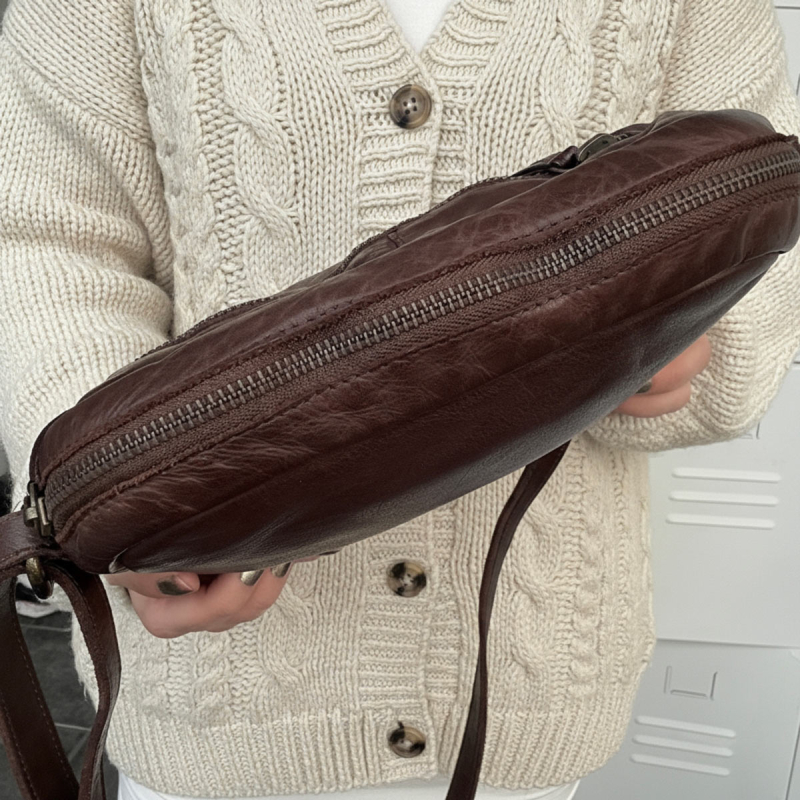 Eldora crossbody taske - Brun bøffel - Montana - Freja skind
