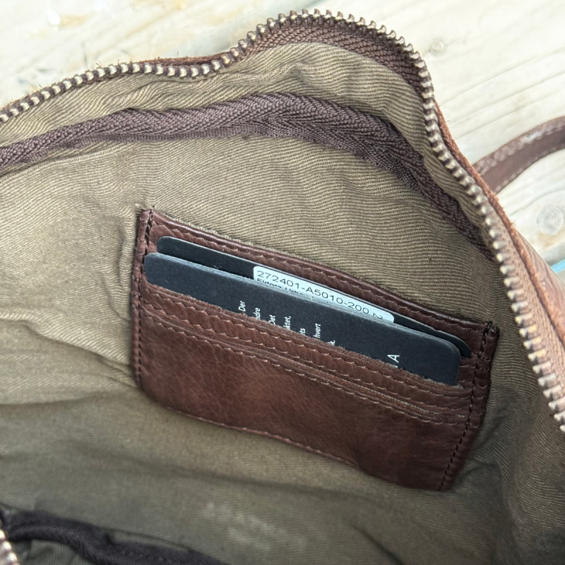 Eldora crossbody taske - Brun bøffel - Montana - Freja skind
