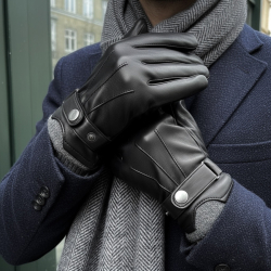 Sort herre skindhandske - Jean fra Levinsky