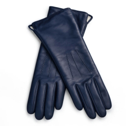 Lang dame skindhandske - Navy blå lammeskind - Natures collection - NCF3003