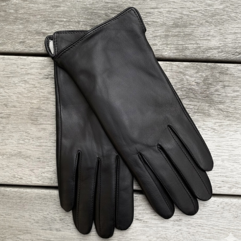 Sort dame skindhandske - Mejse fra Levinsky - Blød skind og varmt foer