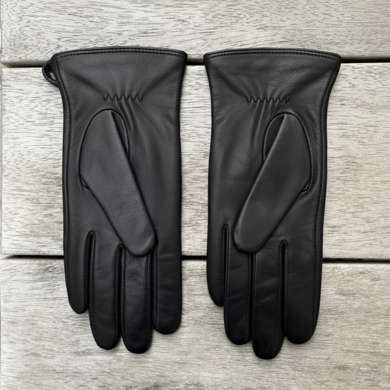 Sort dame skindhandske - Mejse fra Levinsky - Blød skind og varmt foer