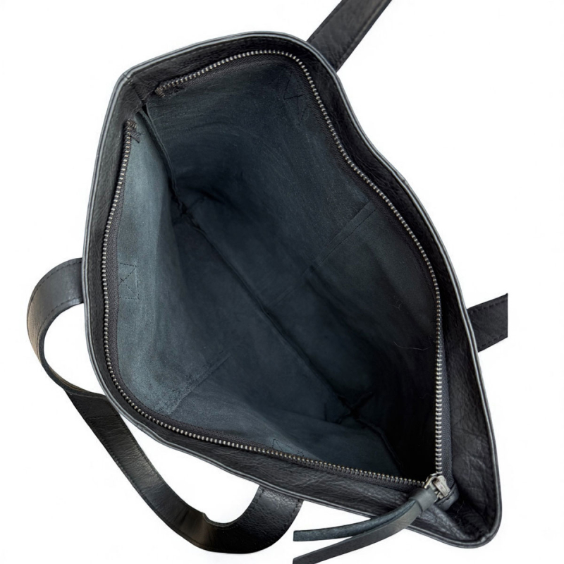 Sort Valencia shopper i bøffellæder - Freja skind