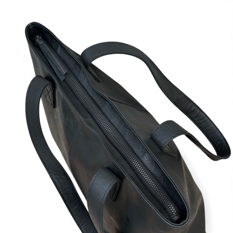 Sort Valencia shopper i bøffellæder - Freja skind