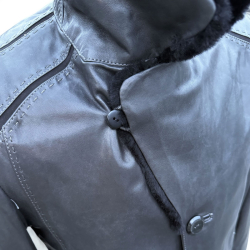 Calgary herre rulamsjakke - Varm vinterjakke i grå rulam - Freja skind