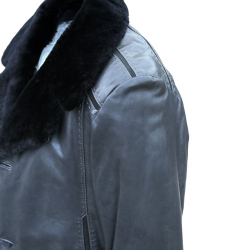 Calgary herre rulamsjakke - Varm vinterjakke i grå rulam - Freja skind