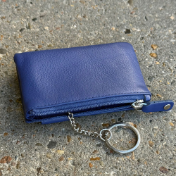 Austin kortholder og pung med nøglering - blå skind - Freja skind
