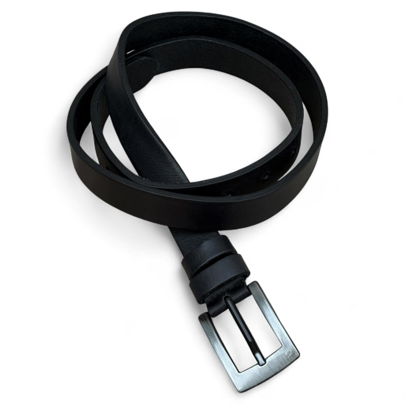 Victoria damebælte i sort kernelæder - Freja skind