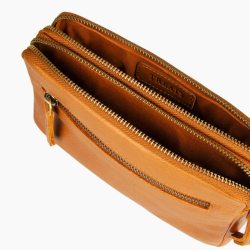 Bea crossbody taske i blød cognac skind - Treats