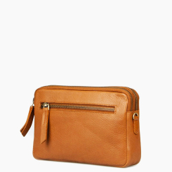Bea crossbody taske i blød cognac skind - Treats