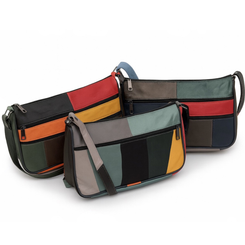 Katrine axelväska multicolor - Lammskinn - Freja Skind