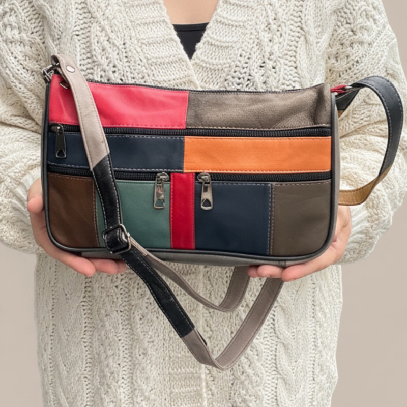 Katrine axelväska multicolor - Lammskinn - Freja Skind