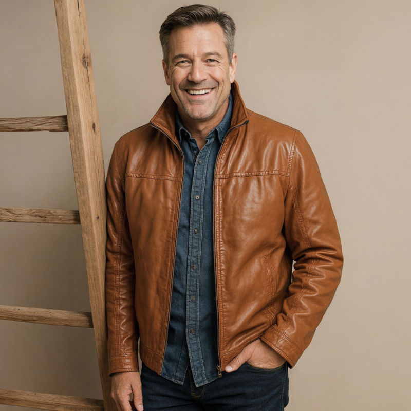 Cognac herre skindjakke - Ronin 2120