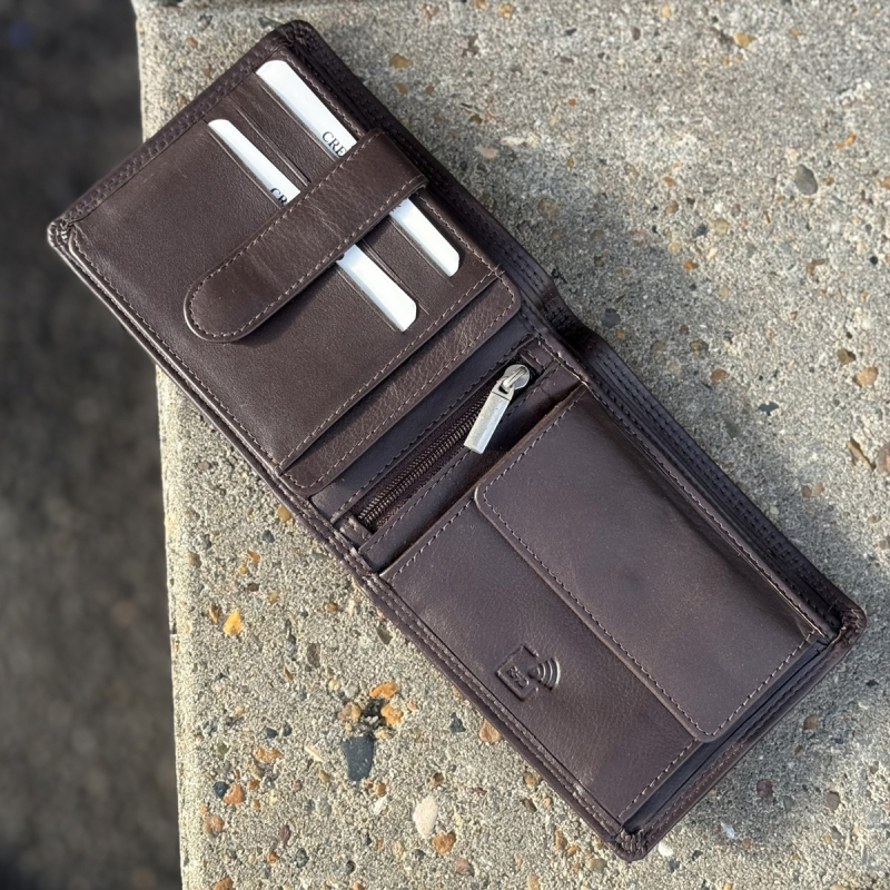Matti herre læderpung i brun kalveskind