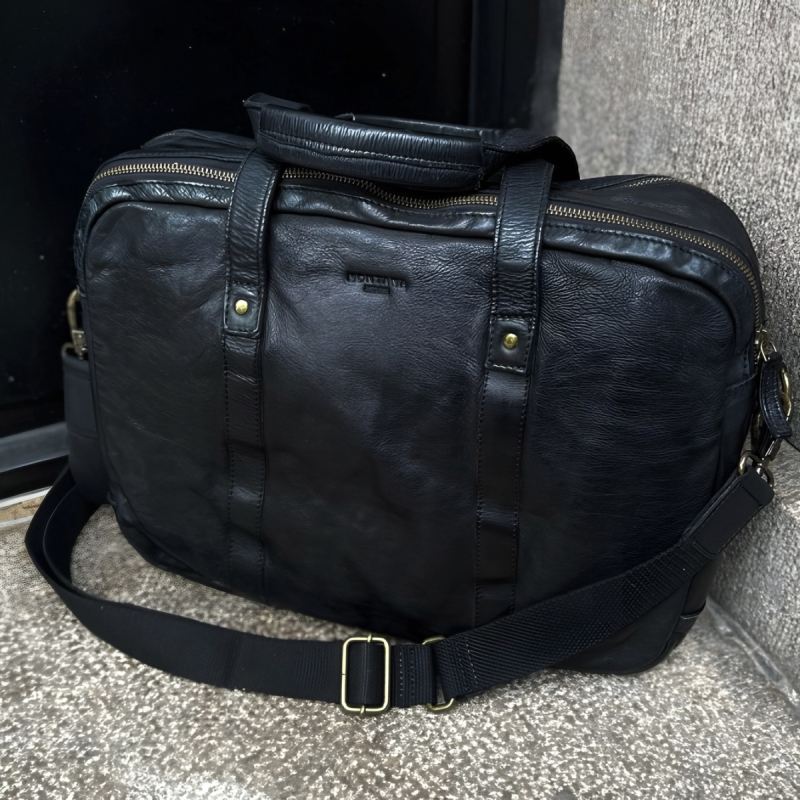 Safford pc-väska - För 15,6" pc - Svart buffelskinn - Montana