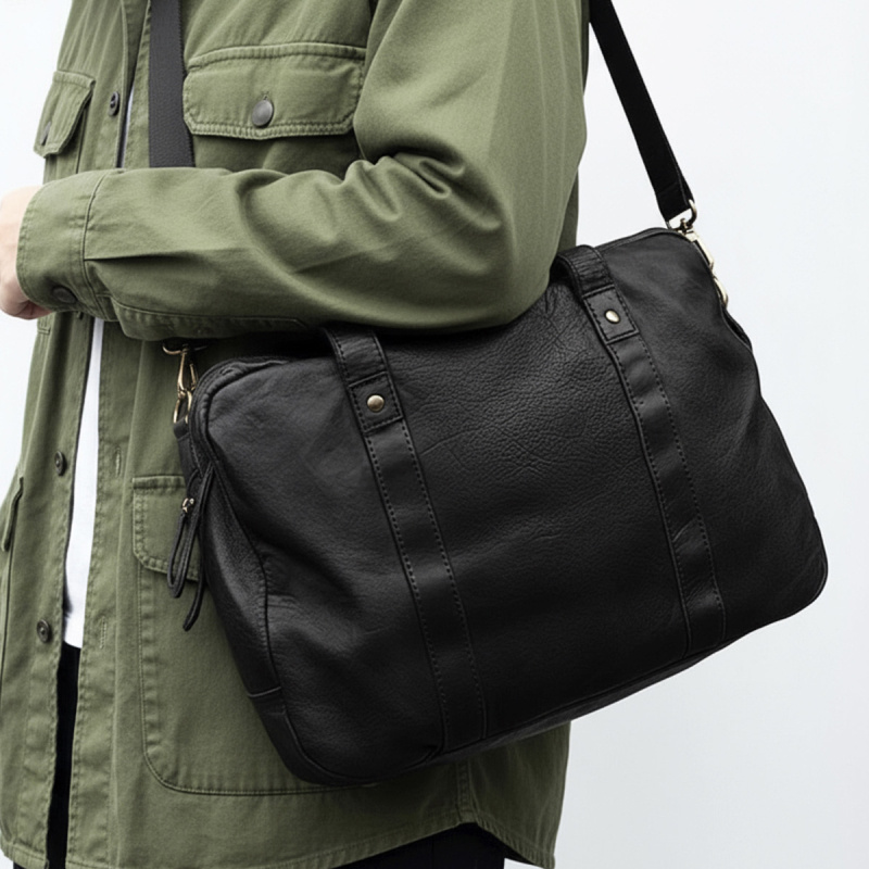 Safford pc-väska - För 15,6" pc - Svart buffelskinn - Montana