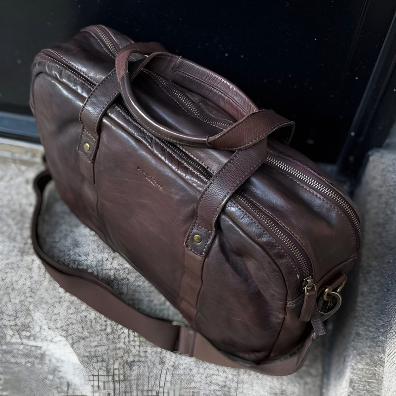 Safford pc taske 15,6" - brun - Montana 272216 - Freja skind