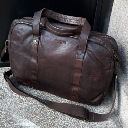 Safford pc taske 15,6" - brun - Montana 272216 - Freja skind