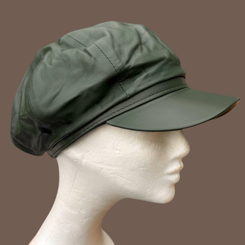 Freja dame skindhat i armygrøn blød lammeskind - Freja skind