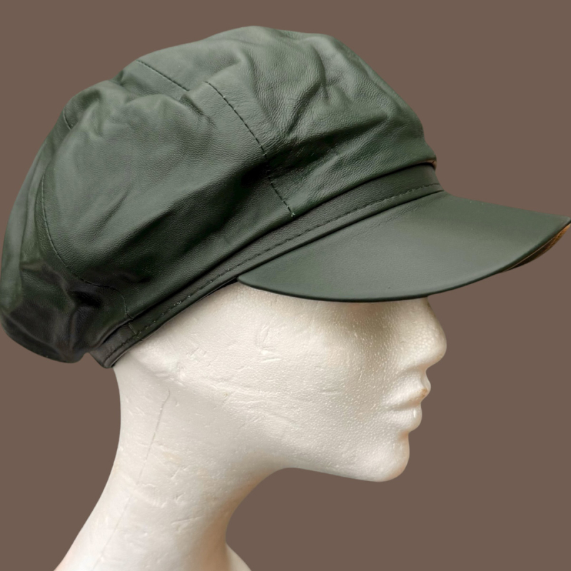 Freja dame skindhat i armygrøn blød lammeskind - Freja skind