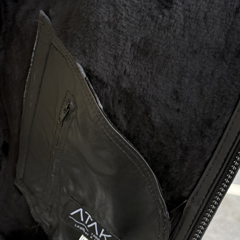 Dakota herre rulamsjakke - Sort rulam blød og varm vinterjakke fra Freja skind