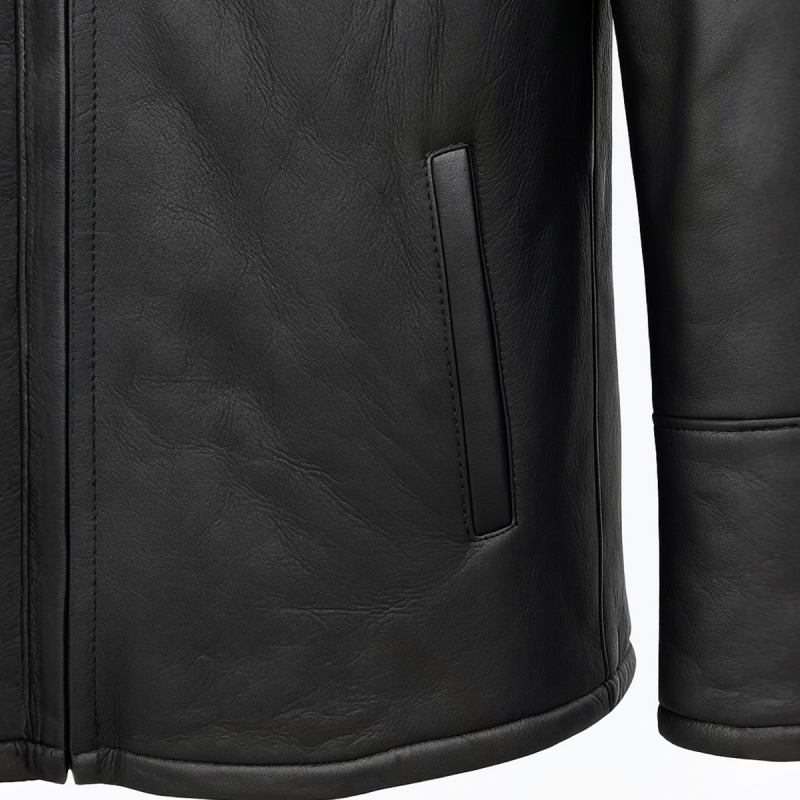 Dakota herre rulamsjakke - Sort rulam blød og varm vinterjakke fra Freja skind