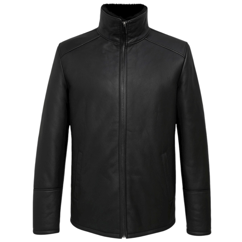 Dakota herre rulamsjakke - Sort rulam blød og varm vinterjakke fra Freja skind