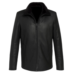 Dakota herre rulamsjakke - Sort rulam blød og varm vinterjakke fra Freja skind