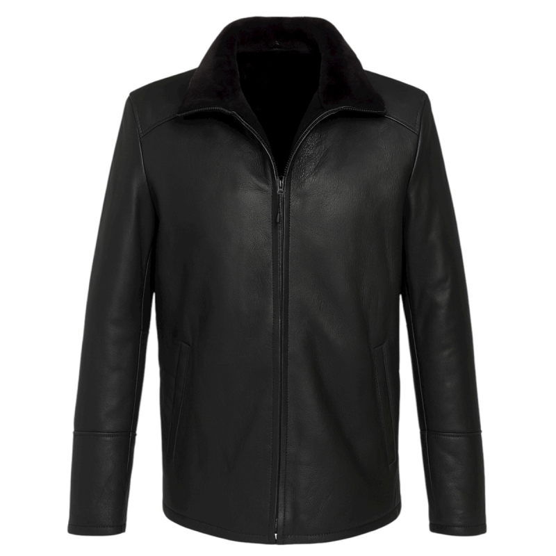Dakota herre rulamsjakke - Sort rulam blød og varm vinterjakke fra Freja skind