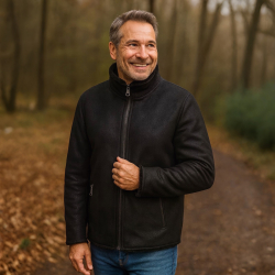 Minnesota herre rulamsjakke i sort rulam - Vinterjakke - Freja skind