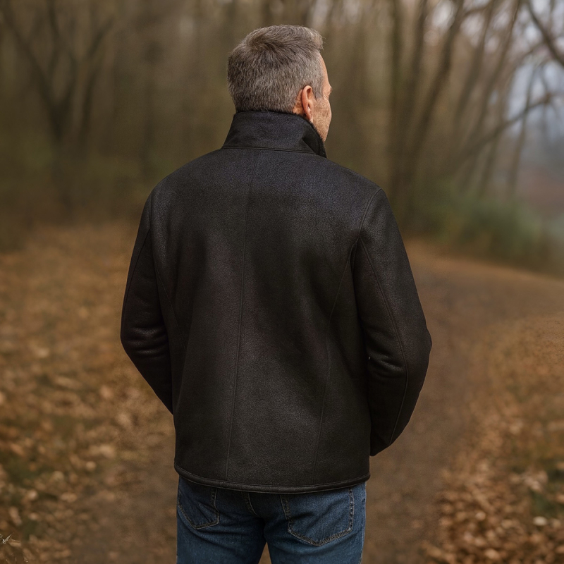 Minnesota herre rulamsjakke i sort rulam - Vinterjakke - Freja skind