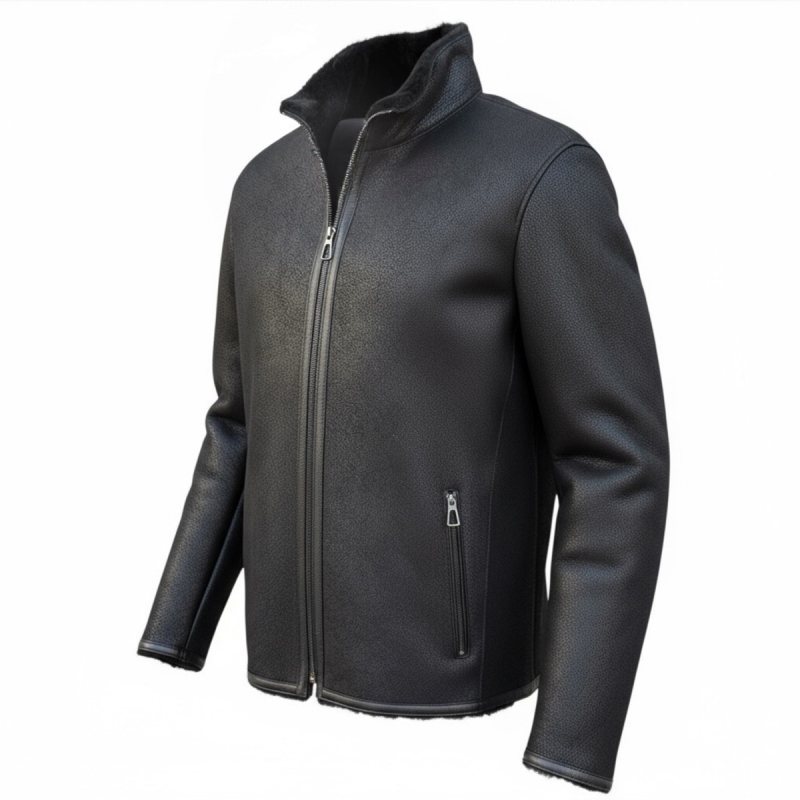 Minnesota herre rulamsjakke i sort rulam - Vinterjakke - Freja skind