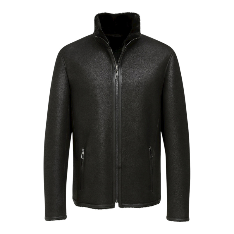 Minnesota herre rulamsjakke i sort rulam - Vinterjakke - Freja skind