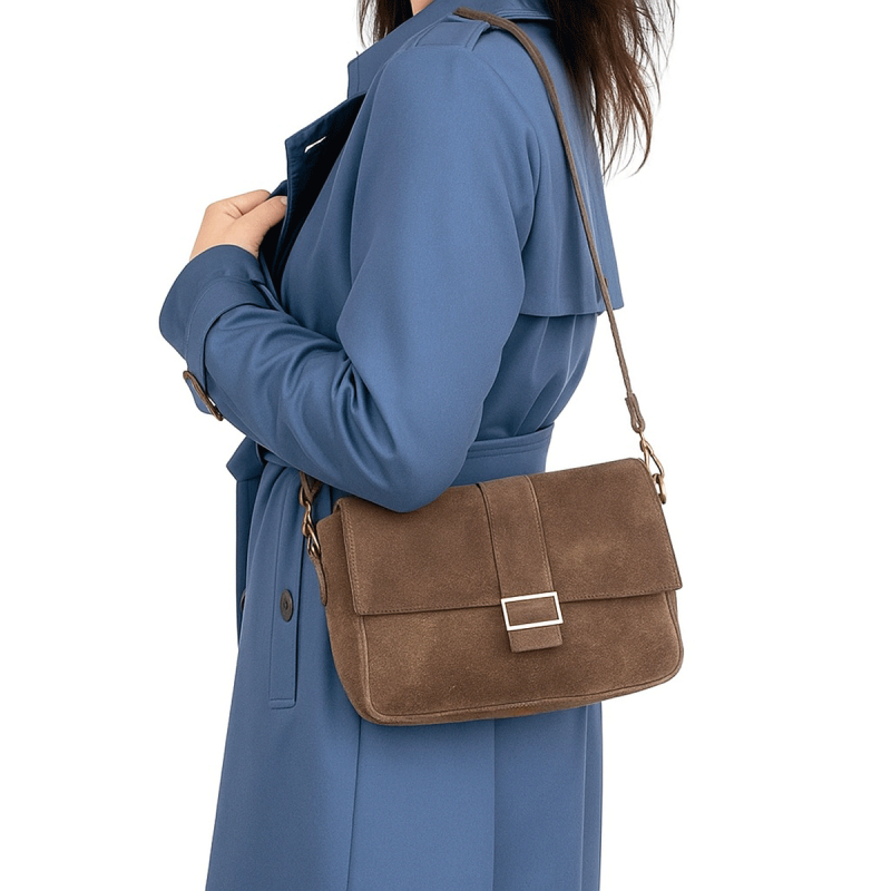 Pilar crossbody i ruskind - skulder og crossbody rem - Treats - 282333