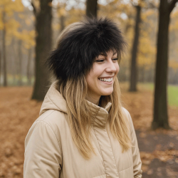 Mørk grå Gabby pandebånd af certificeret vaskebjørn - Natures collection