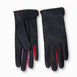 Fiona skindhandske med farvede fingre - Freja skind