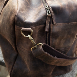 Brun weekendtaske læder - Sydney fra Freja skind