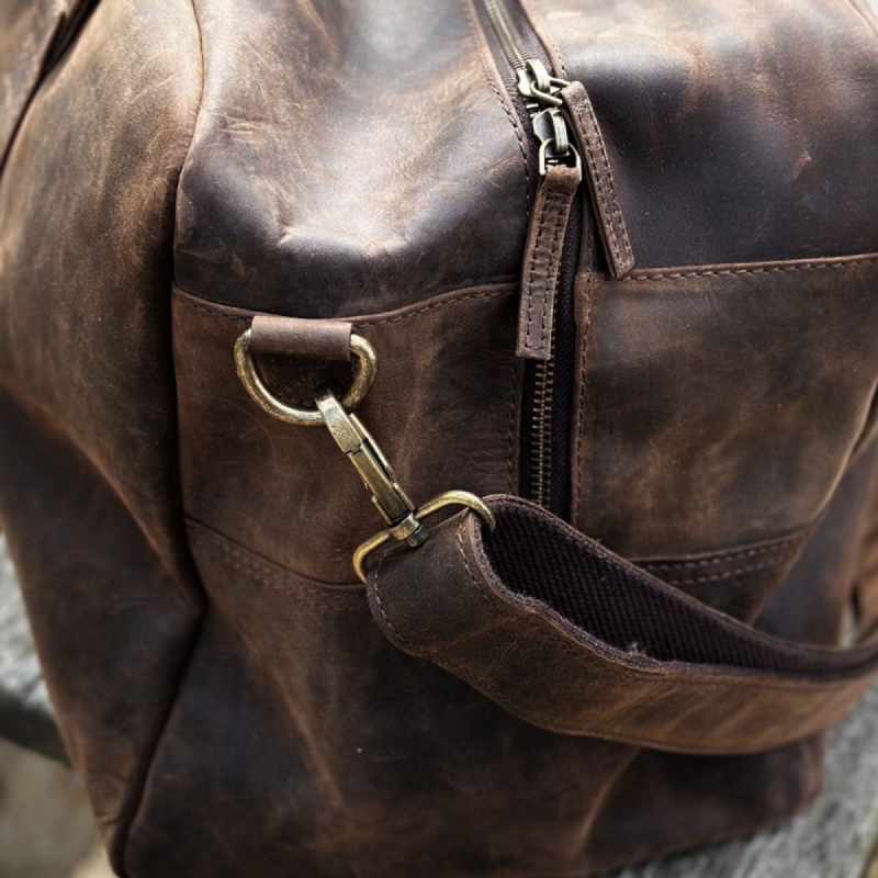 Brun weekendtaske læder - Sydney fra Freja skind