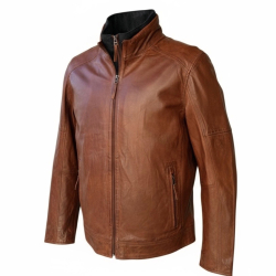 John herre jakke i cobber brown blød lammeskid - Freja skind